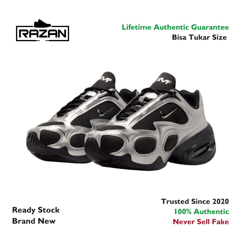 Nike Air Max Muse Black Metallic Silver 100% Authentic Original