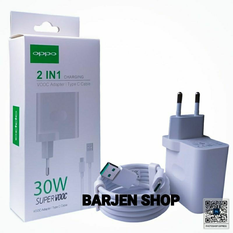 Charger Oppo Super Vooc 30 Watt Original 100% VOOC Flash Charge Type C