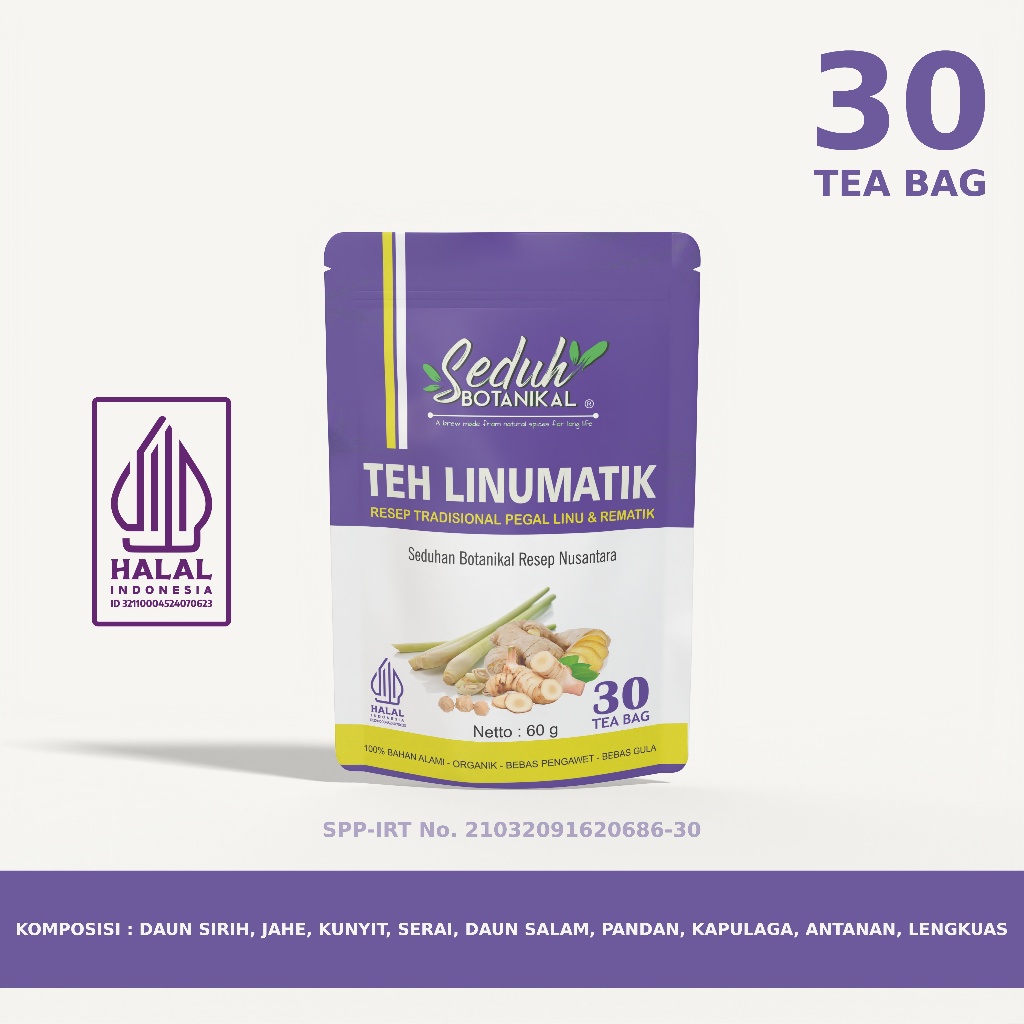 

MAR SEDUH BOTANIKAL Teh Linumatik Pegal Linu Rematik Resep Teh Rempah JSR 30 Tea Bag