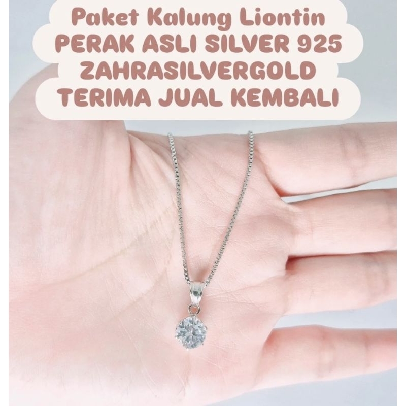 Paket Kalung Liontin PERAK Asli Silver 925 Berat 4 & 5 gram (Terima Jual Kembali)