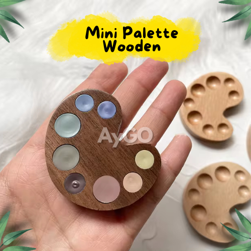 

Mini Palette Wooden for Painting / Palette Kayu Mini / Mini Palette Travel