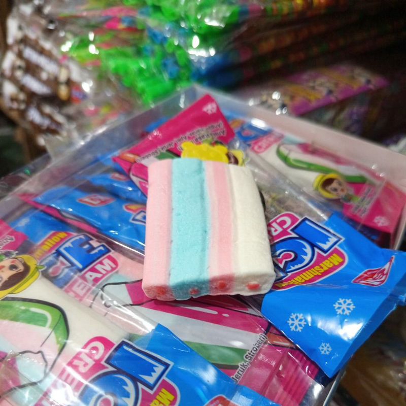 

MARSHMALLOW BENTUK ICE CREAM PELANGI 1 box isi 30pcs