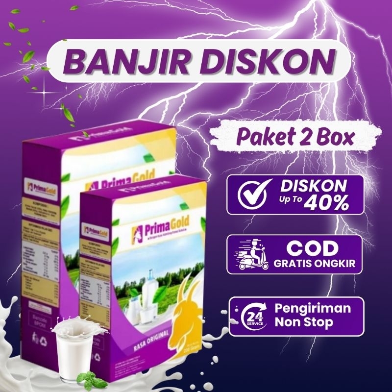 

PAKET 2 BOX PRIMAGOLD/ PRIMA GOLD SUSU KAMBING ETAWA BUBUK ORIGINAL MURAH ATASI SESAK NAFAS NYERI SENDI TULANG LUTUT PUNGGUNG REUMATIK