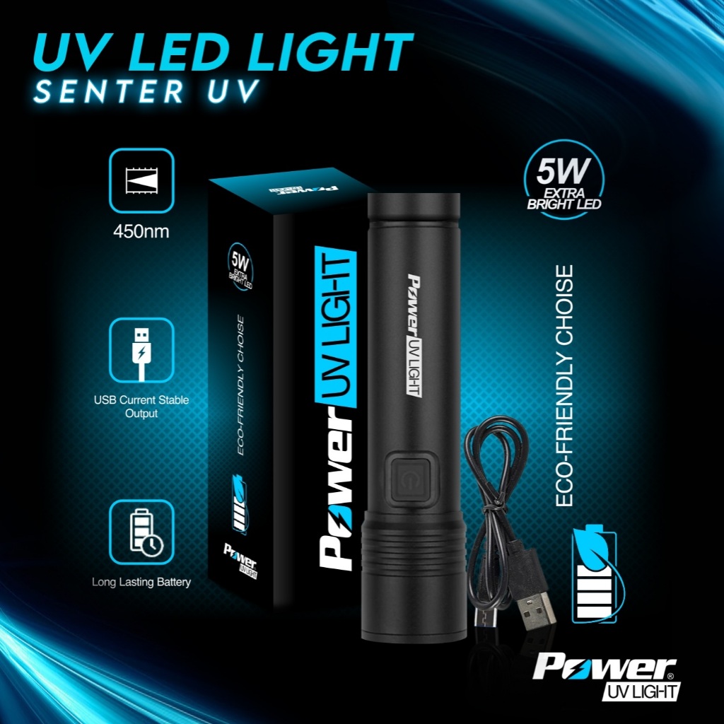 SENTER UV CAS LED ULTRAVIOLET SENTER POWER UV LIGHT CHARGER SENTER UNTUK ASSIST HOOK METAL JIG DLL