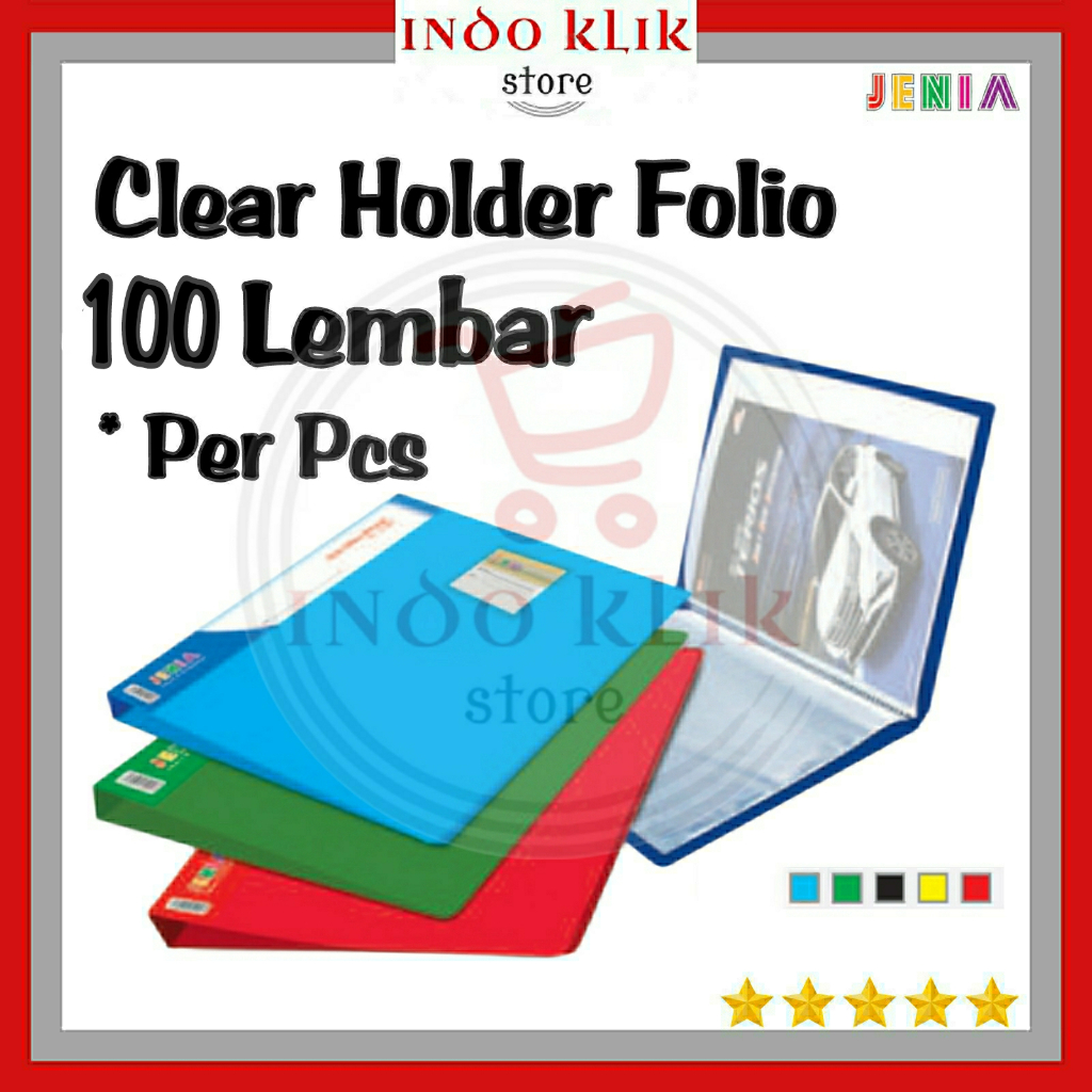 

Clear Holder JENIA Folio 100 Kantong / Map Plastik Album Rapot 100 Pocket