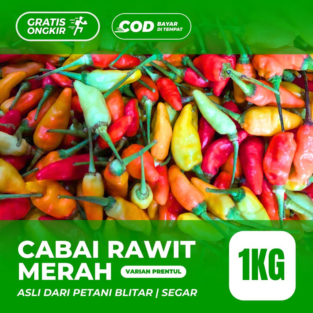 

Cabe/Cabai Rawit Merah 1KG Segar | Asli Dari Petani Blitar