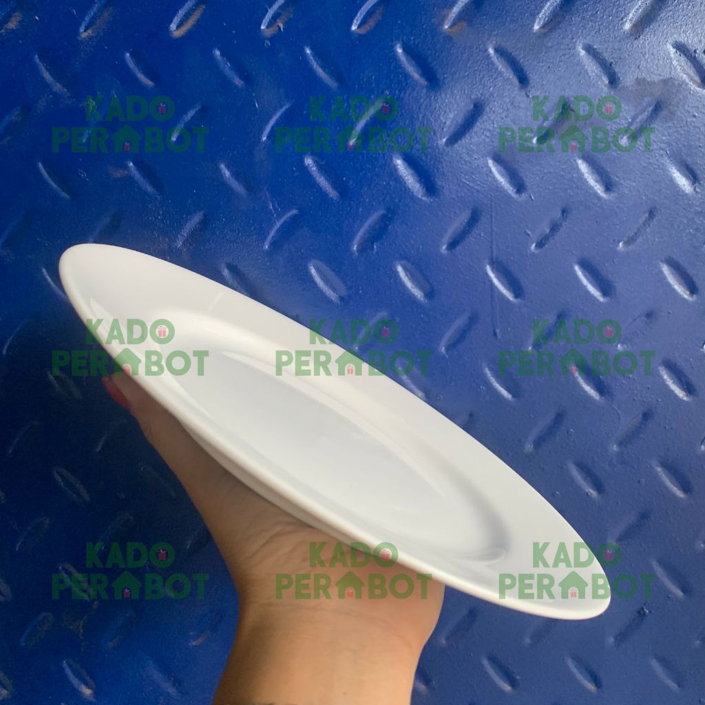 Piring Ceper Polos Keramik 21Cm - Piring Keramik Putih - Piring Makan