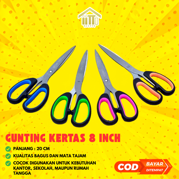 

GUNTING KERTAS BESAR LARGE HITAM WARNA 8 INCH 20 CM / PEMOTONG KERTAS / GUNTING KERTAS MURAH DAN BAGUS / GUNTING KAIN 8 INCH