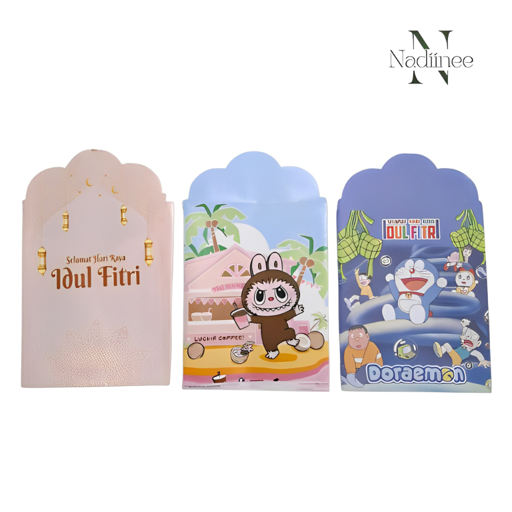 

Amplop Lebaran Hari Raya Idul Fitri Motif Muslim, Labubu, Kartun Isi 10pcs Angpau Siap Pakai