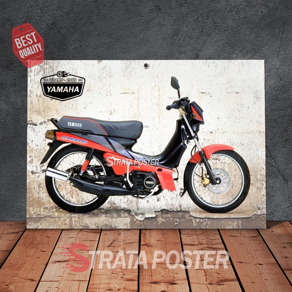 Poster motor yamaha champ Hiasan dinding kamar cowok