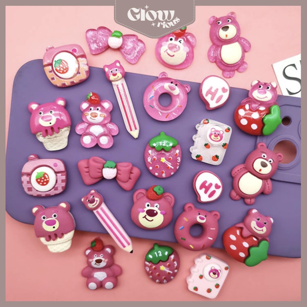 

GR Stiker 3D Pink Case HP Botol Minum Notebook Stiker DIY Timbul Per Pcs Aesthetic PIN Motif Lotso