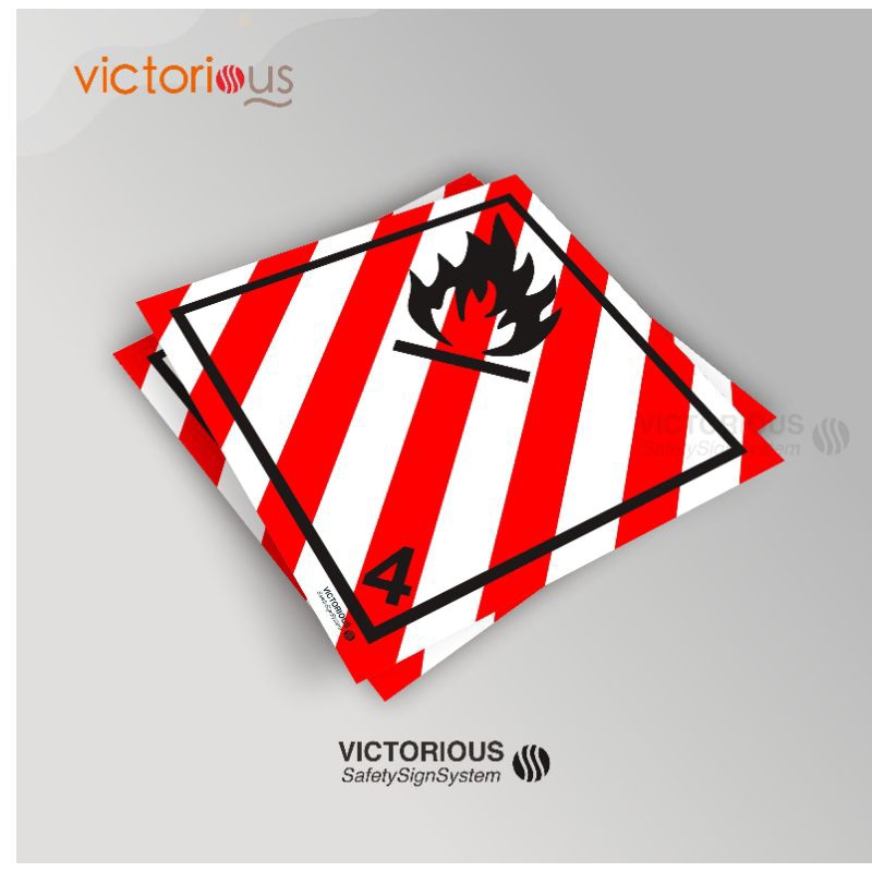 

Sticker Hazmat Label Limbah B3 Simbol Padatan Mudah Terbakar | Flammable Solid Hazardous Material Sticker Sign
