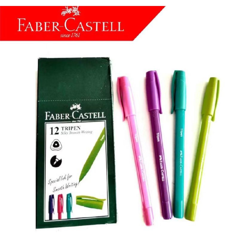 

1Pak Pulpen Faber Castell Tripen Silky Smooth Writing Isi 12pcs