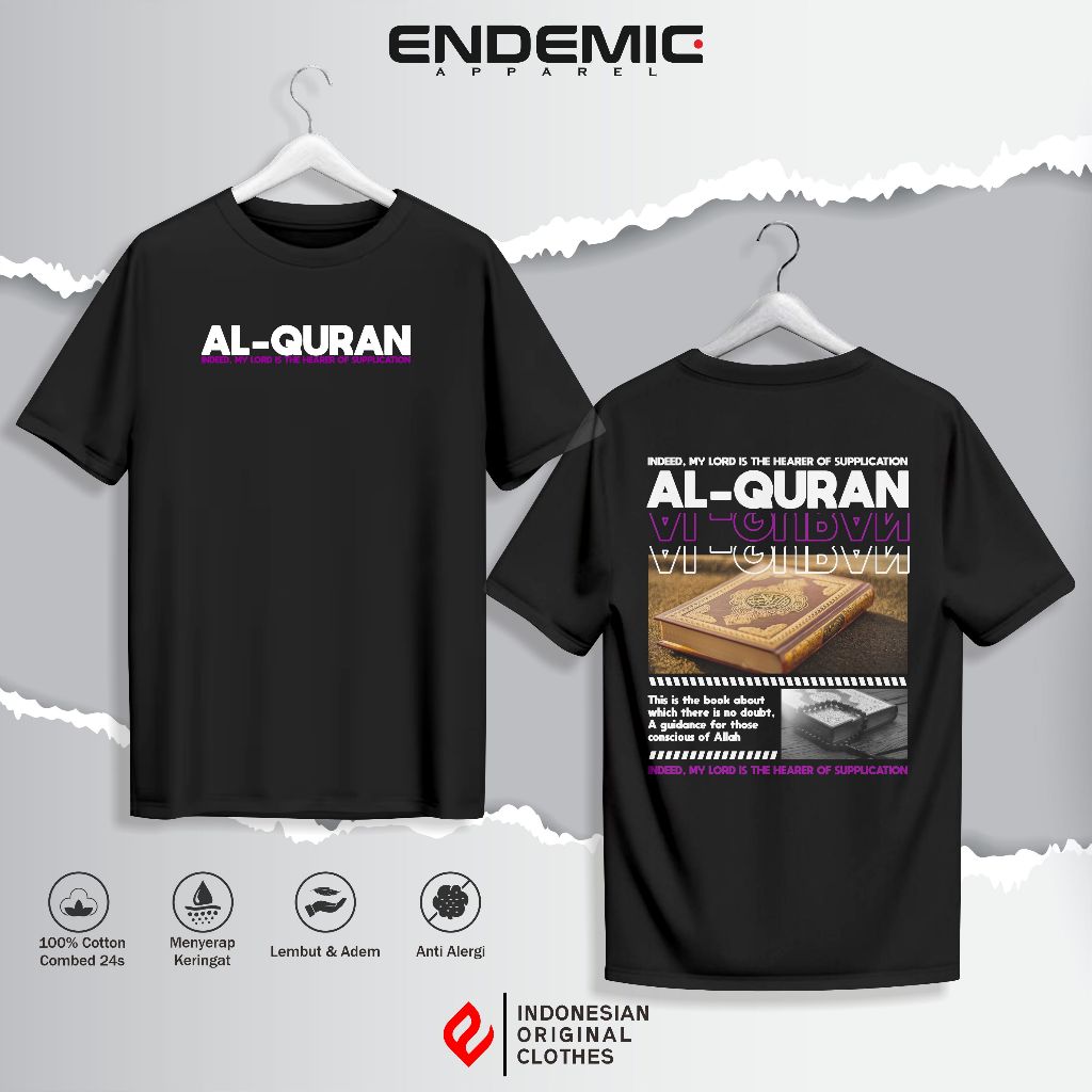 ENDEMIC - kaos islami AL-QUR'AN | kaos design kitab suci katun combed 24s