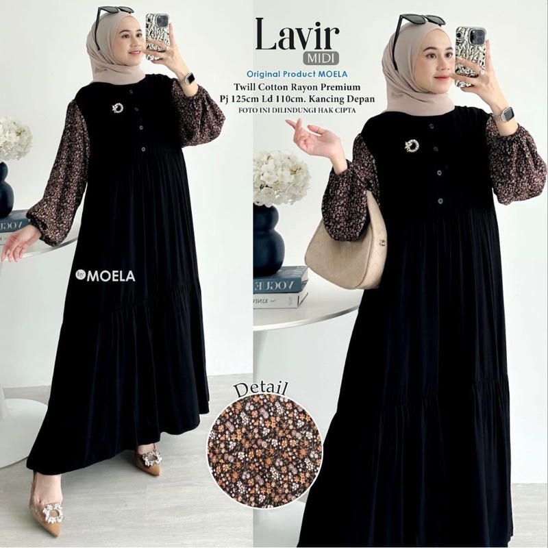 MIDI DRESS MOTIF KOMBINASI BY MOELA BERLABEL