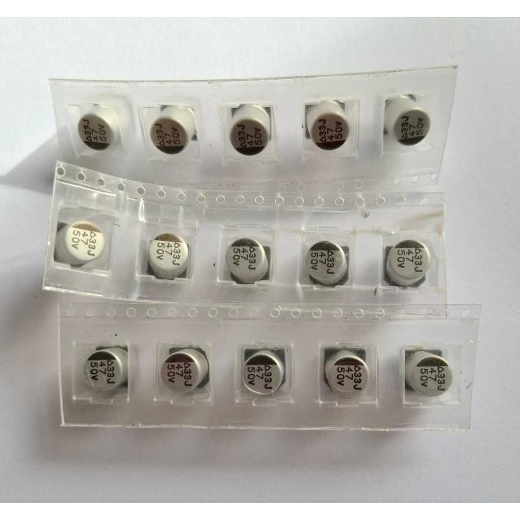 2Pcs Kapasitor Elco Elko SMD 47uf 50v Elko 50v 47uf Original