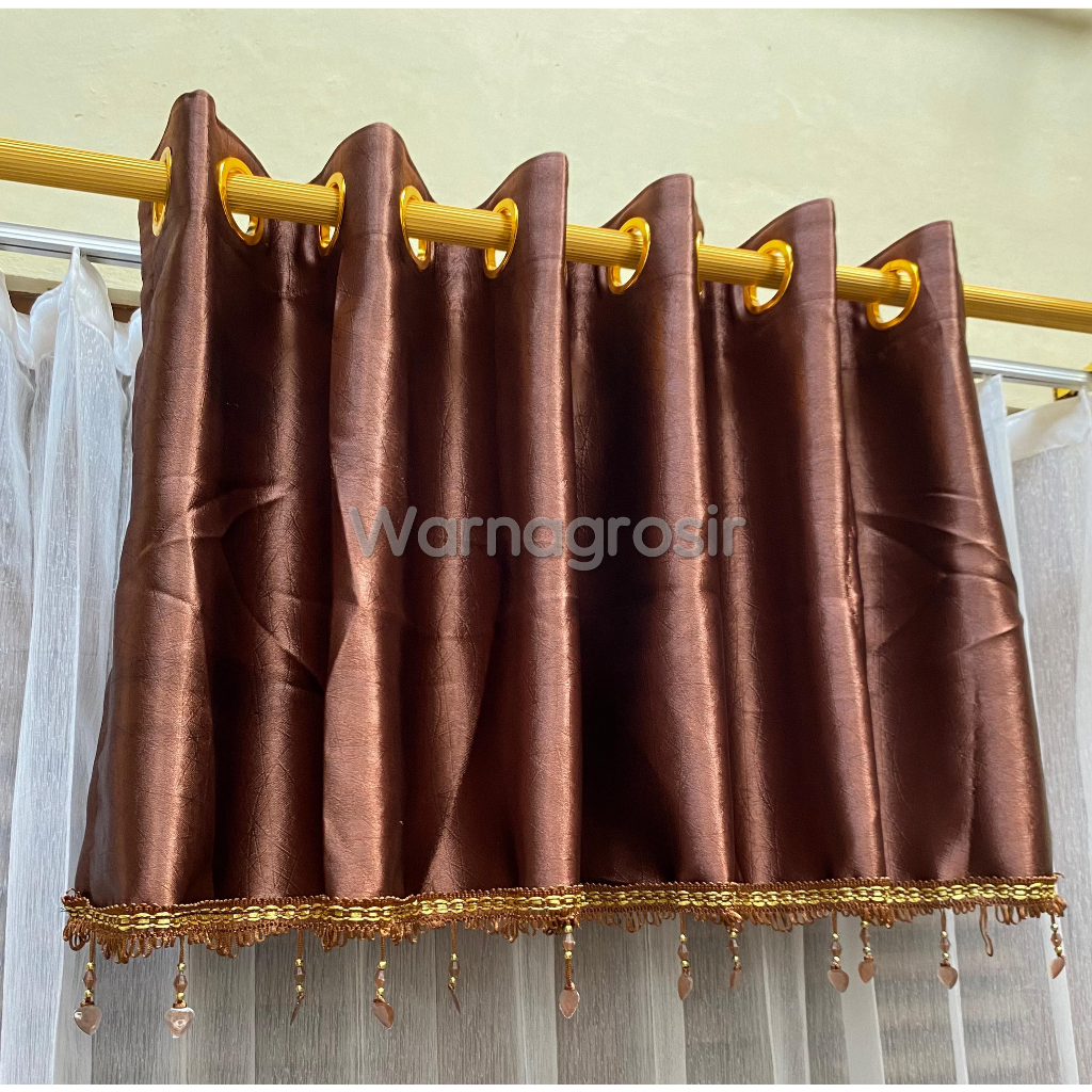 gorden poni atas pintu/gorden pendek/poni blackout polos dan berenda