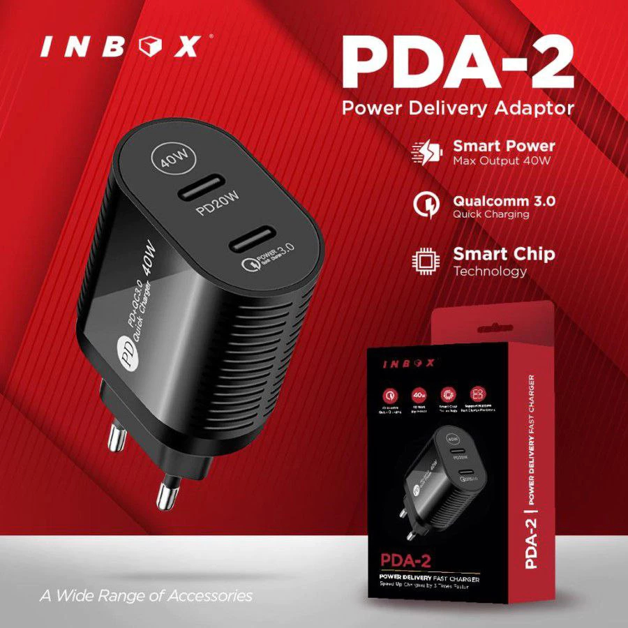 BATOK CHARGER INBOX PDA-2 40W | ADAPTOR CHARGER | TRAVEL ADAPTOR | ORIGINAL | TERLARIS