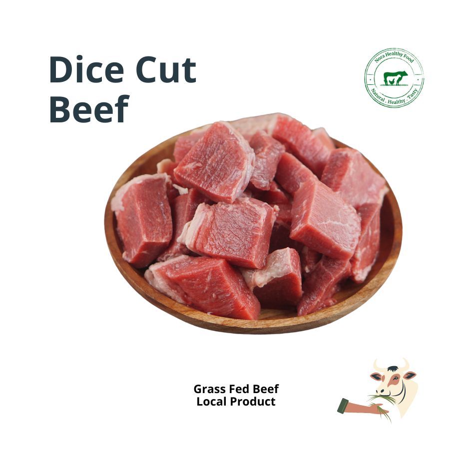 

Daging Sapi Dice Cut - Grass Fed Beef / Organik - Wahyu Beef / Nora Healthy Food