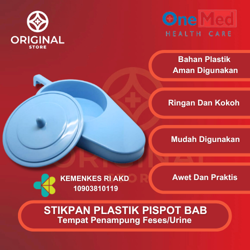 Onemed Stikpan Pispot Dewasa Plastik Bedpan Stik Pan BAB Pria Wanita Alat Medis Aman