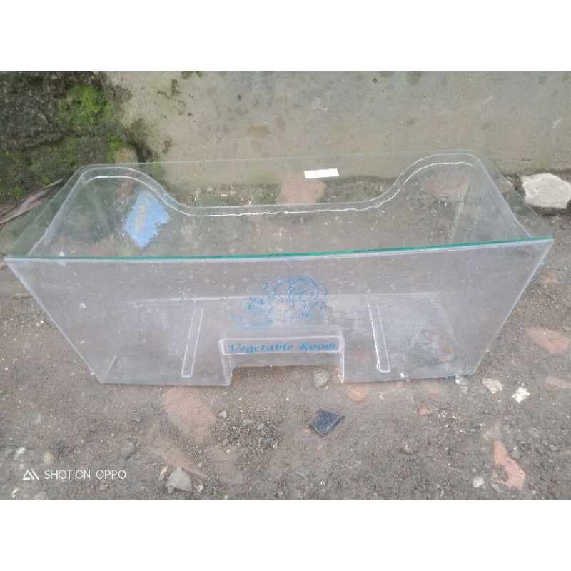 RAK SAYUR KULKAS SANYO SLIM 1 PINTU FULL SET DENGAN TUTUP ORIGINAL COPOTAN