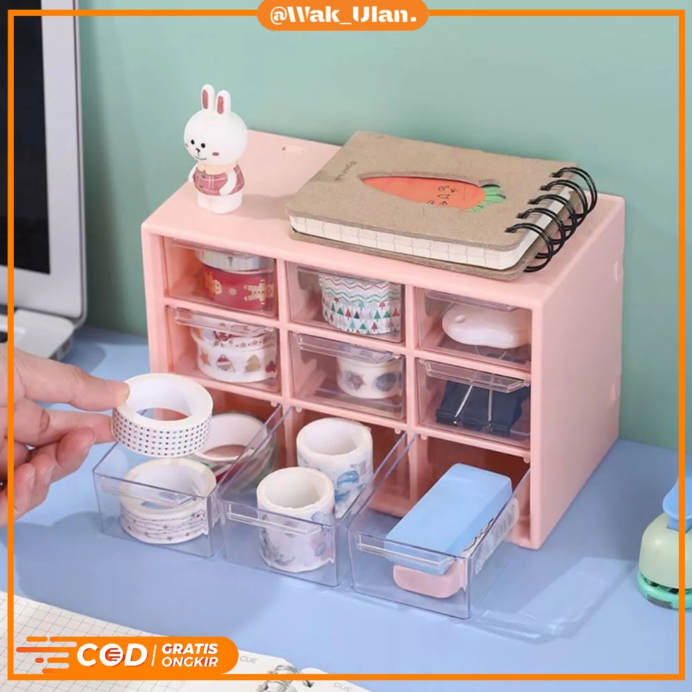 Tempat perhiasan / KOTAK LACI MINI SERBAGUNA | Rak kosmetik / tempat perhiasan 9 laci / tempat perhi