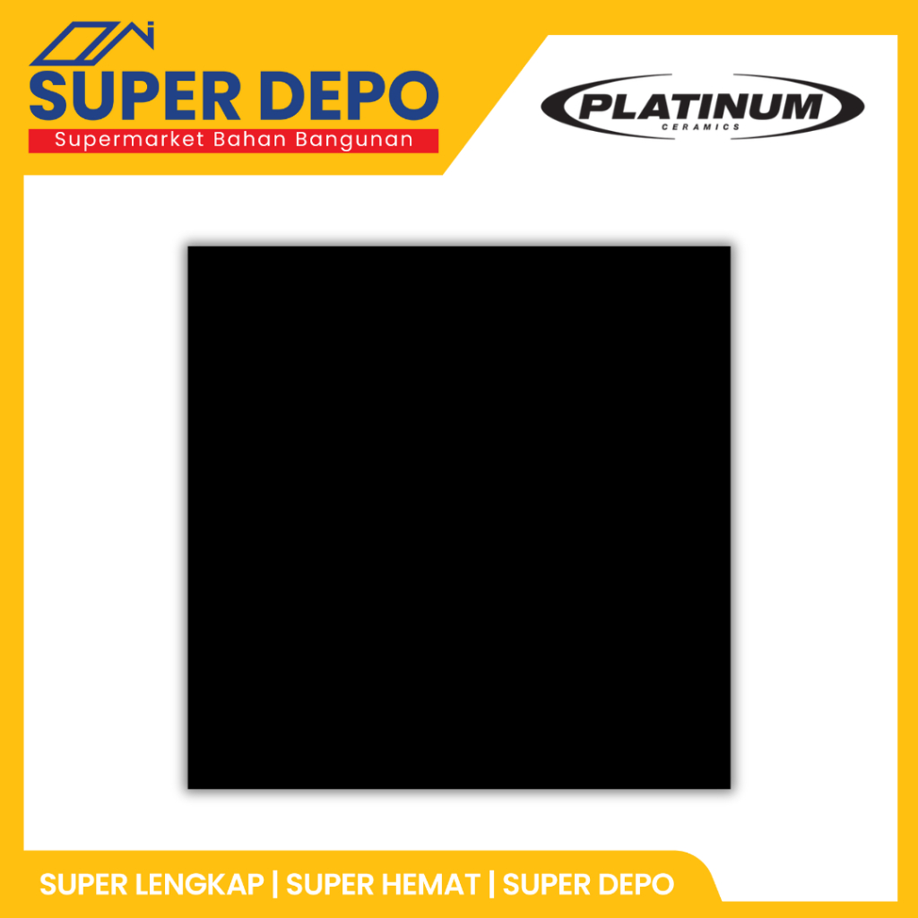 KERAMIK PLATINUM 60X60 CM - SALSA BLACK REC GLOSSY