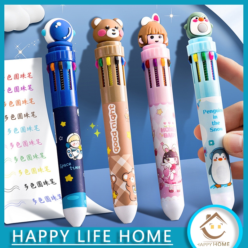 

Pulpen 10 Warna Pena Motih Beruang Pulpen Karakter Teddy Bear