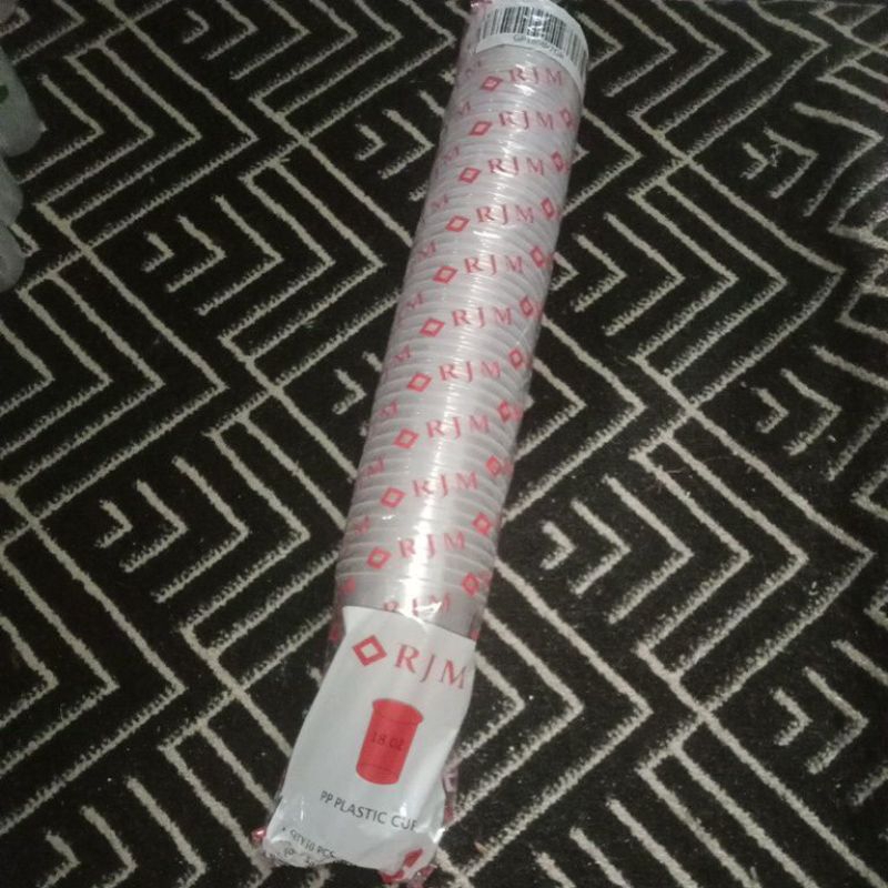 Gelas Cup RJM 18 Oz Datar Gelas Es Teh Viral Es Campur Praktis