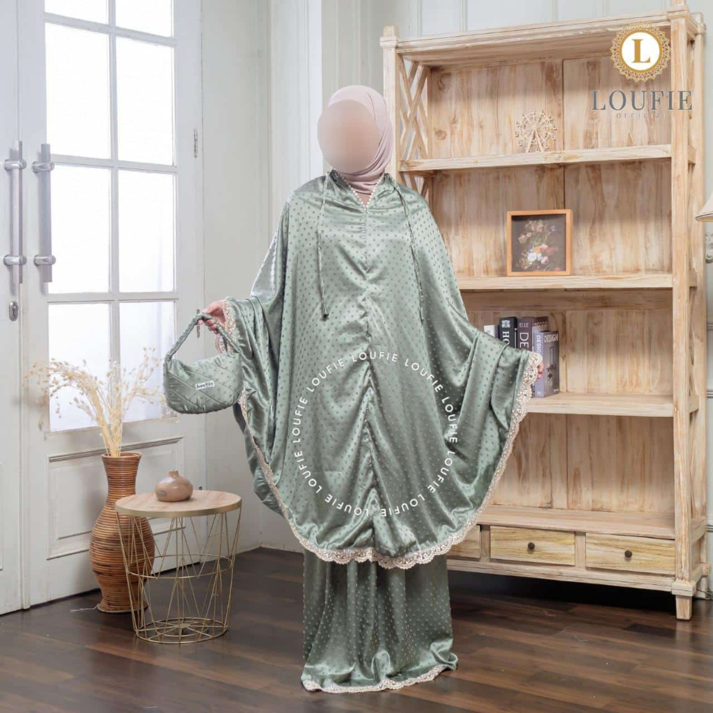 mukena silk travel loufie original new