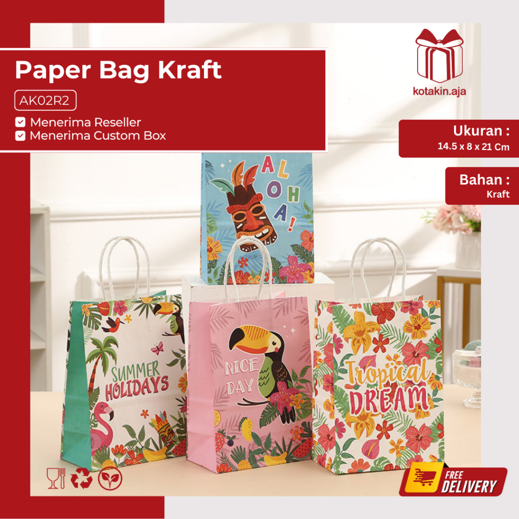 

Paper Bag Kraft / Paper bag Ultah / Paper Bag Kartun / Tas Kado Ultah / Goodiebag Ultah / Paper Bag Motif I AK02R2
