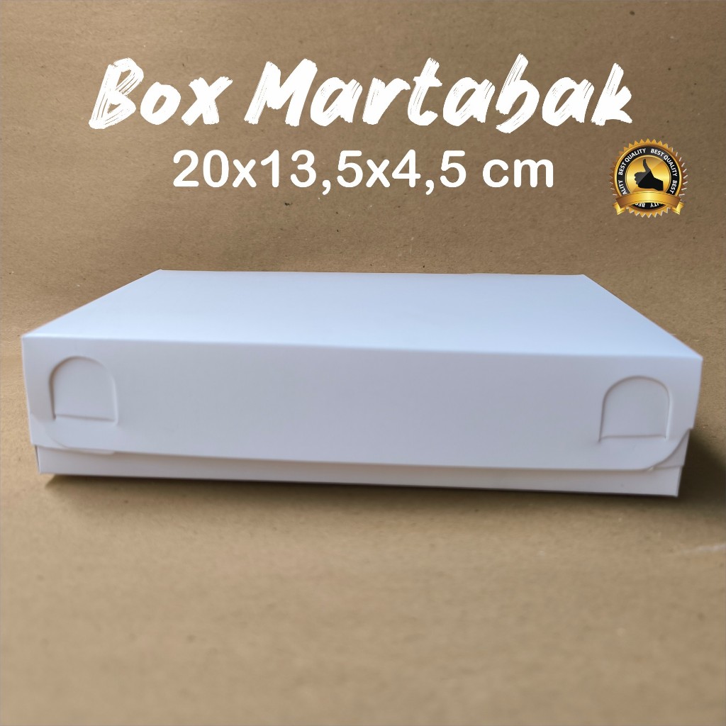 

Box Martabak / Roti Bakar Ivory/Putih Polos 20 x 13,5 x 4,5 Kemasan / Dus Roti Premium