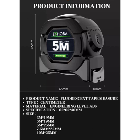 Termurah 5m Pita meteran pengukur fluoresensi,meteran bangunan pita pengukur baja presisi tinggi