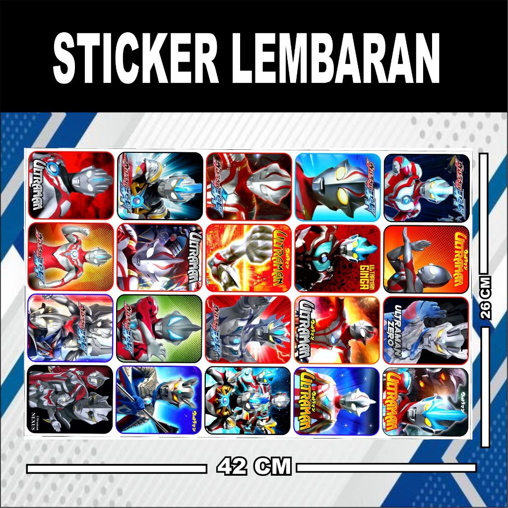 

stiker lembaran uk 26*42cm isi 20 pcs gambar animasi ironman / naruto