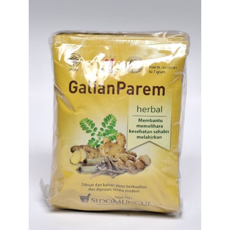 

Jamu Galian parem sido muncul kemasan pack isi 10 sachet