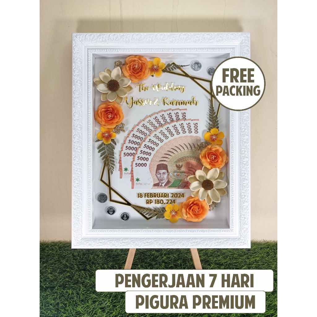 Pre Order Mahar Pigura Rustic Akrilik 38 x 48 cm KODE 3040PAK4 / Mahar Pigura Custom / Bingkai Mahar
