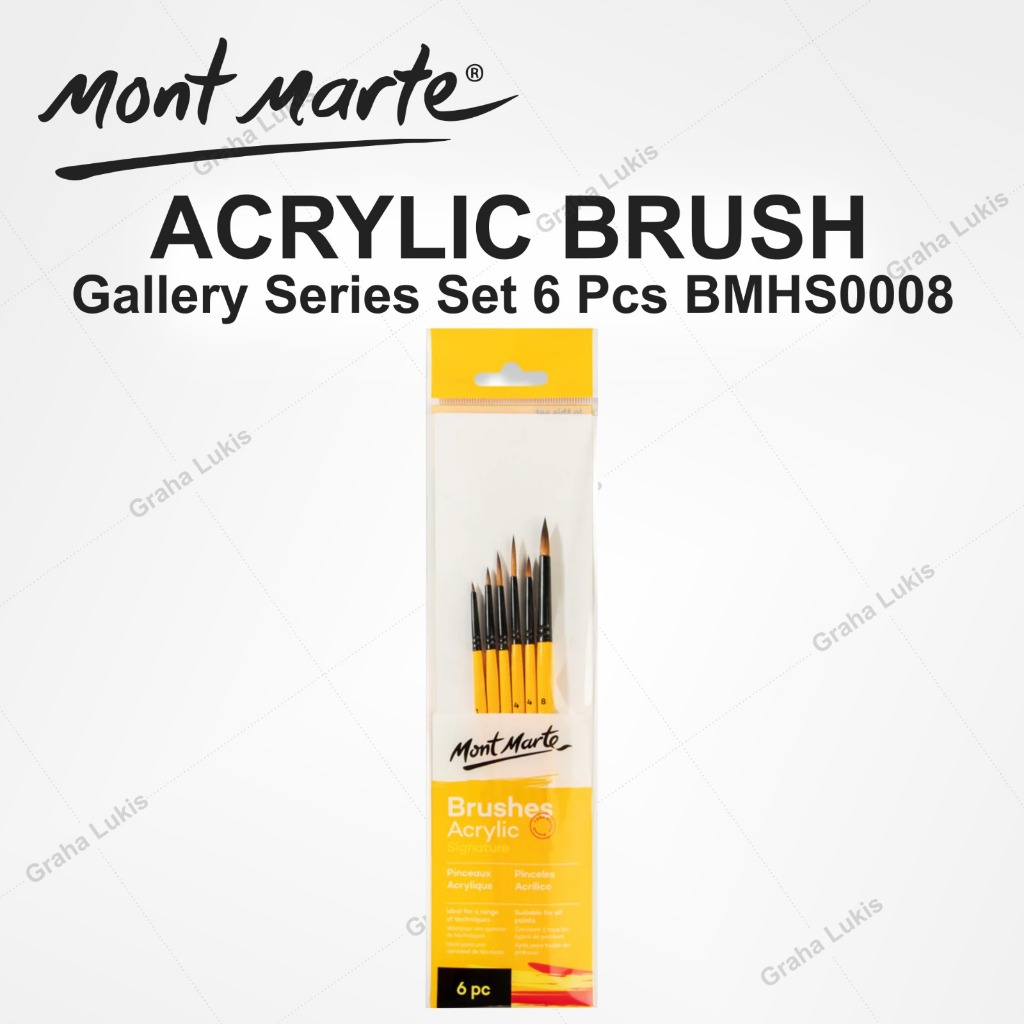 

Kuas Cat Akrilik Gallery Series Brush Set Acrylic 6 pcs BMHS0008
