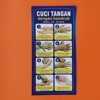 

Stiker Cuci Tangan Dengan Handrub - Stiker Cuci Tangan Dengan Handsanitizer-Stiker bahan Chromo
