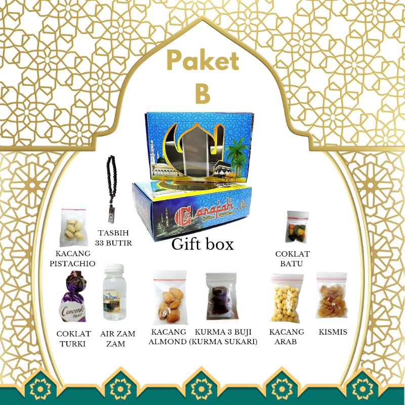 

paket oleh oleh haji dan umrah box cantik kode B