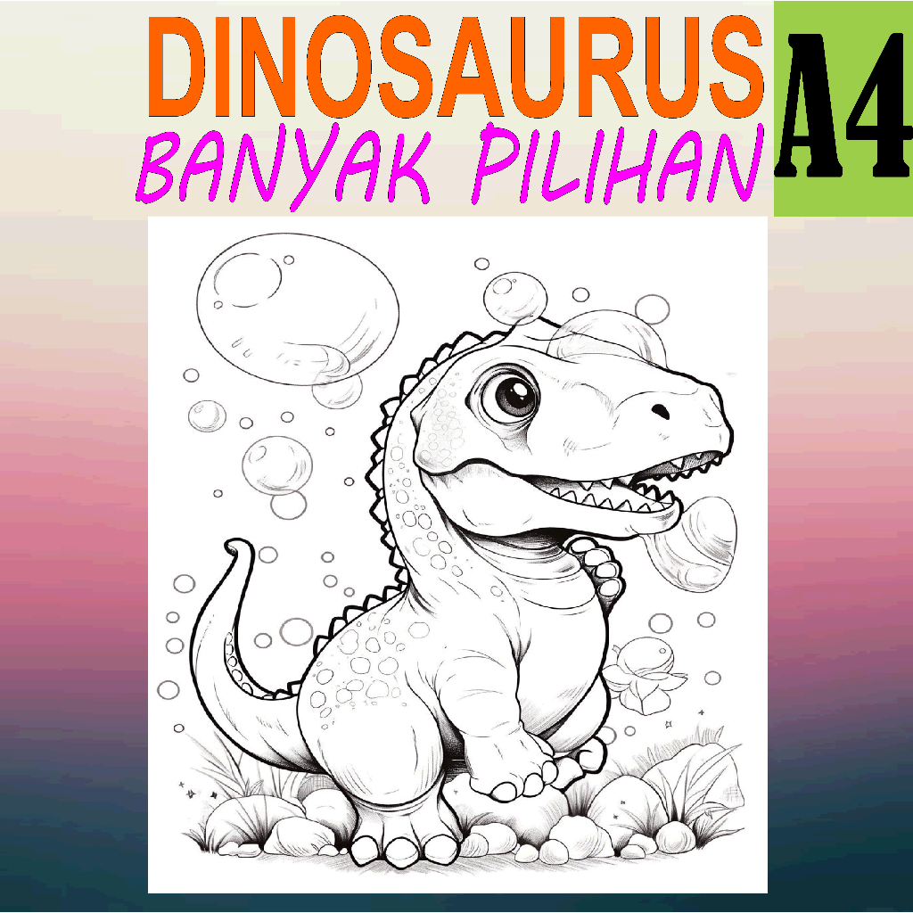 

KERTAS MEWARNAI / KERTAS GAMBAR [ DINOSAURUS ] A4