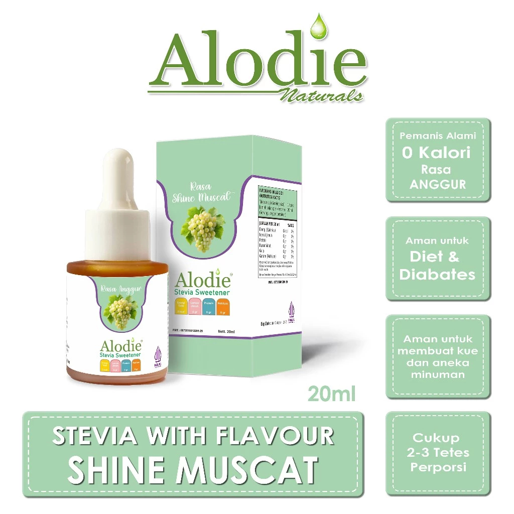 

Stevia Alodie Natural Sweetener Rasa Anggur