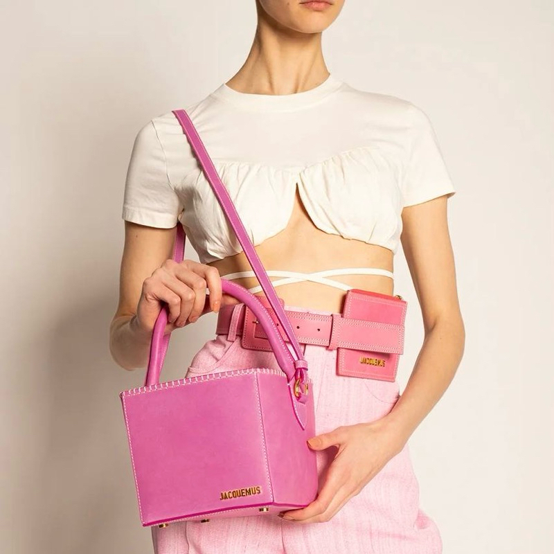 Original Jacquemus Le Seau Carre Cube Crossbody Bag