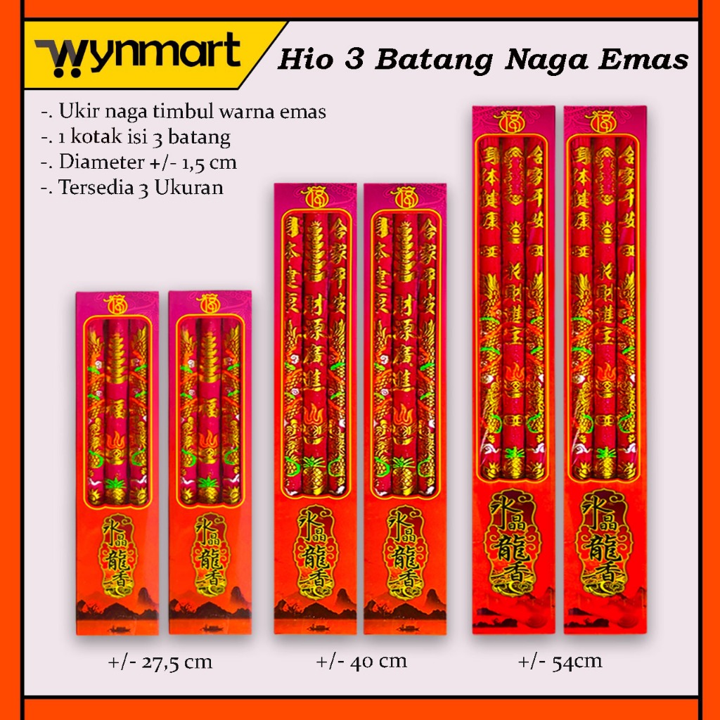 Dupa / Hio 3 Batang Naga Emas 6210