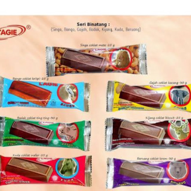 

l agie cokelat seri binatang - l agie cokelat compund - lagie cokelat kismis