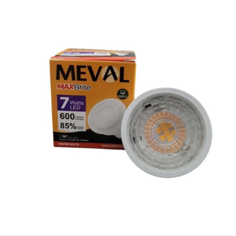 MEVAL Lampu Sorot LED MR16 GU5.3 Tusuk 7W 7 Watt Warm Kuning 3000K 220V