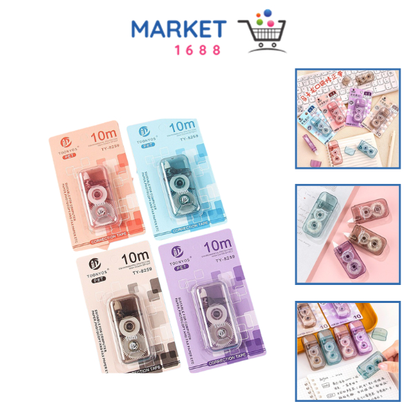 

Market1688 Correction Tape Smoky Color 3 Meter Students Stationary School Supplies Multiple Color 3M Penghapus Pena Roll Kertas