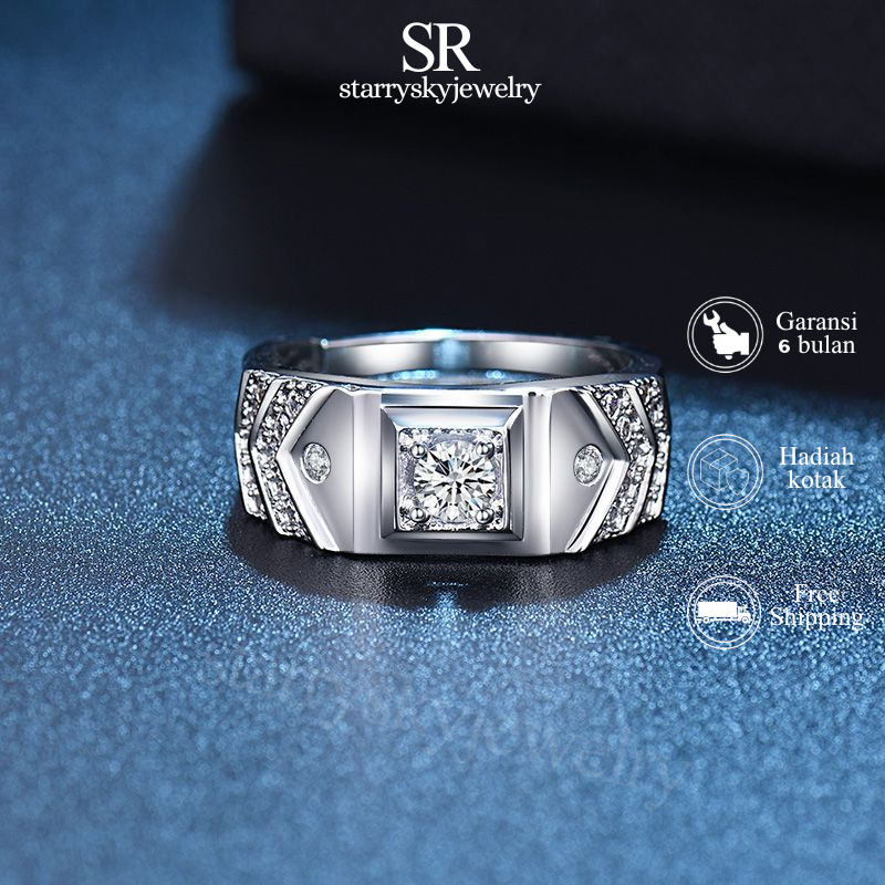 Cincin Cowok Keren Couple Titanium Pria Anti Karat Cincin Berlian Permata Nikah Daily Free Box