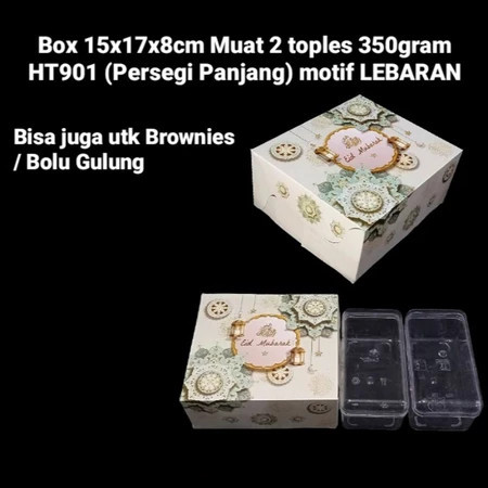 

( 5 pcs ) cake box hampers lebaran motif lentera hijau eid mubarak dus packaging 2 toples hardtop 350gr motif lentera hijau muda 15x17x8cm