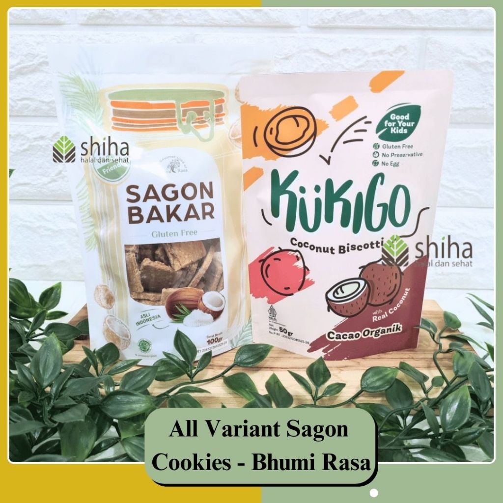 

SHIHA BHUMI RASA COOKIES SAGON BAKAR 100GR KUKIGO COCONUT BISCOTTI 50GR | Warung Shiha Jakarta