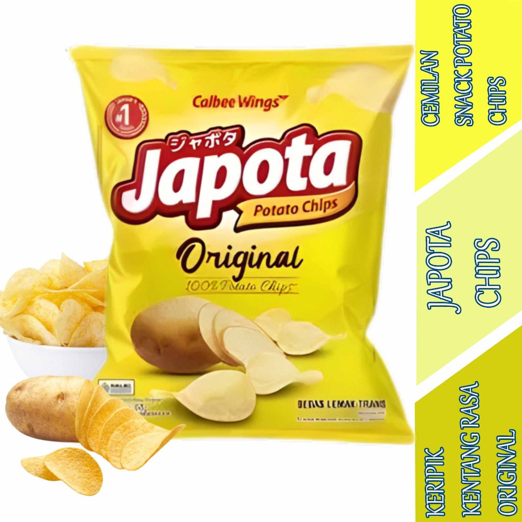 

Keripik Kentang Rasa Original - Japota Chips - Cemilan Snack Potato Chips - 68gr
